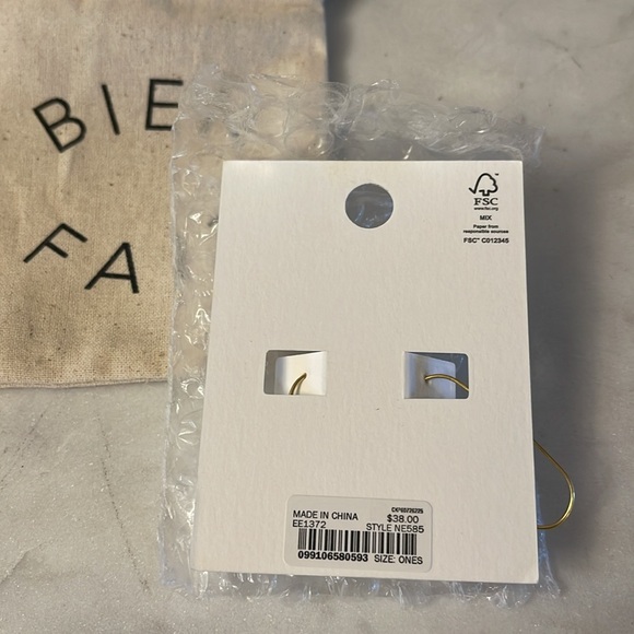 Madewell Stone Collection Citrine Medium Hoop Earrings - Picture 6 of 7